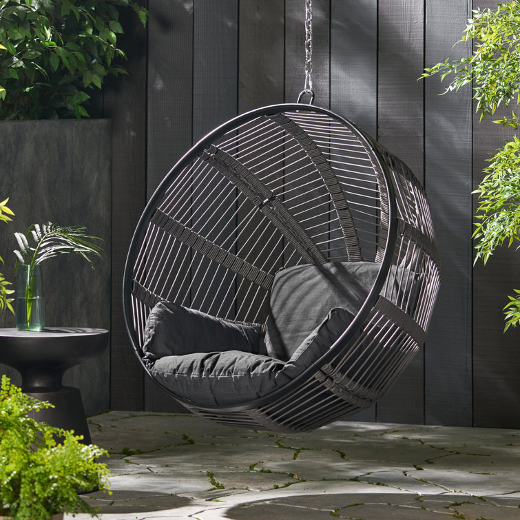 Black outdoor best sale swing chair